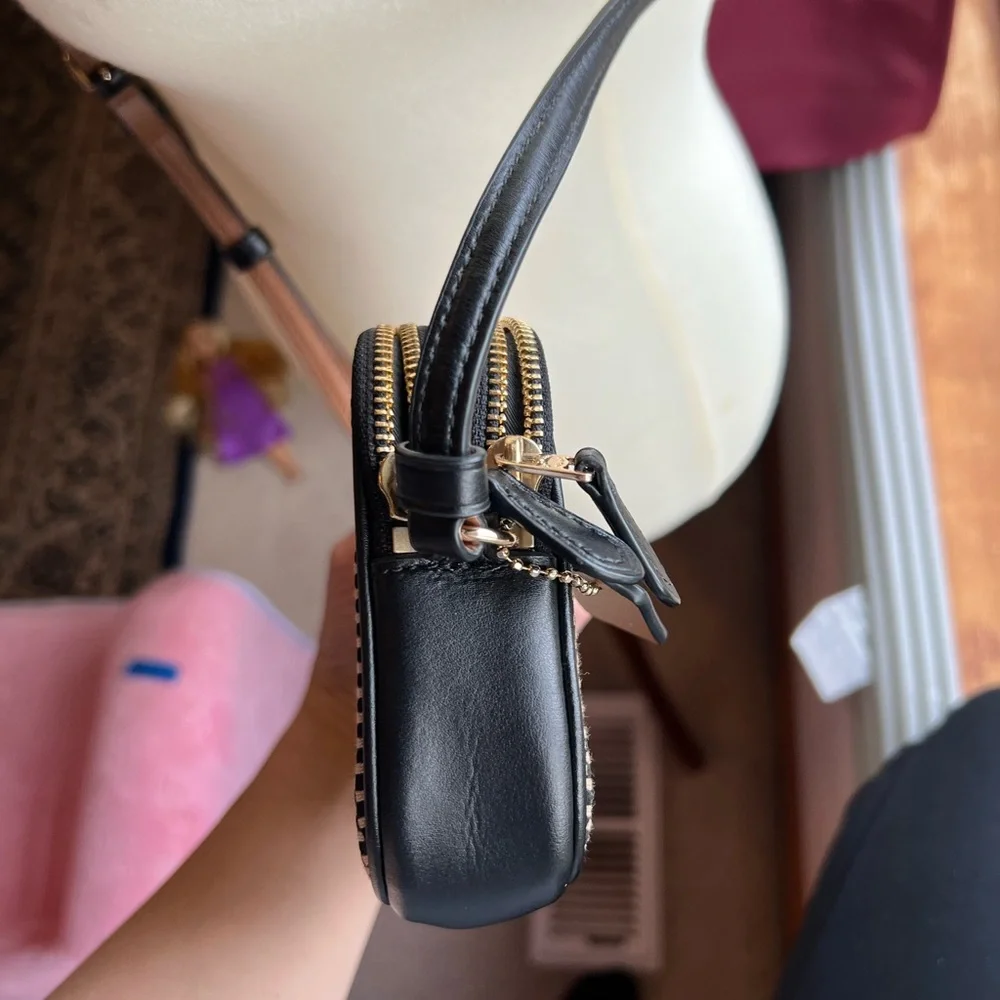 Coach Checkered Black and White Crossbody Bag - Picture 6 of 9